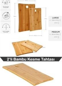 2 Boy Bambu Kesme Tahtası Seti, Bambu Kesim Tahtası, Bambu Et Tahtası | Pratik ve Dayanıklı 2 Boy Bambu Kesme Tahtası Seti - Mutfakta Kesme Işlemlerini Kolaylaştırın!