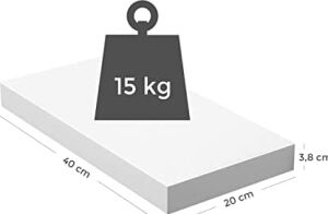 Vasagle Duvar Rafı, Kitaplar, Resimler, Dekorasyon, Asılı Raf, 40 x 20 x 3,8 Cm, Ofis Rafı, Mdf, Oturma Odası, Mutfak, Koridor, Yatak Odası, Banyo Için, Beyaz LWS24WT