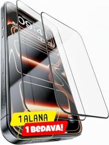 iPhone 12 Pro Max Ekran Koruyucu Için  Ultra Berrak, Anti-Statik, 9h Süper Güçlü Temperli Cam, 5d Full Koruma, Kılıf Dostu - Kolay Takılır (1 Al 1 Bedava)