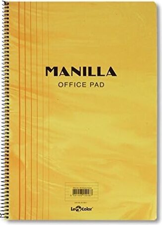 41100/2 Manila Notebook Yumuşak Kapak, 1.hamur Kağıt Spiralli, Sarı