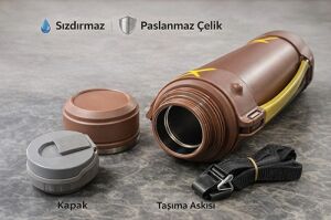 2000 ml Çift Katmanlı Vakumlu Paslanmaz Çelik Termos