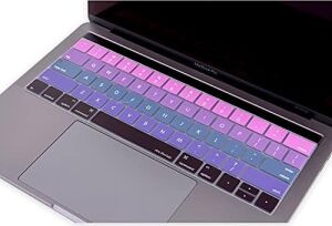 Us Ingilizce Klavye Koruyucu MacBook Pro 13 15 Touch Bar Uyumlu A1706 A1989 A2159 A1707 A1990 | Amerikan Düz Enter Ansı | Silikon Keyboard Cover Pembe Mavi