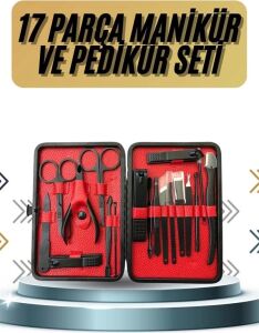 17 Parça Manikür Pedikür Seti El Ayak Bakım Seti Tırnak Makası Törpü