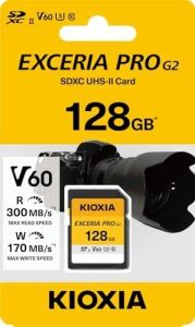 Excerıa Pro G2 128GB Sdxc Uhs-Iı Hafıza Kartı - V60 U3 C10-300MB/S Okuma 170MB/S Yazma - 8k 4K Video Kayıt - Içerik Üretimi