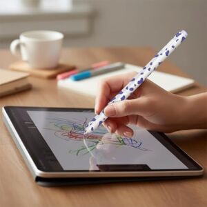 Galaxy Tab S Pen Kılıf Pastel Benek Desenli Silikon Mor