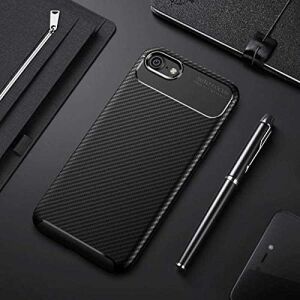 Apple iPhone Se 2020 ile Uyumlu Kılıf Silikon Karbon Ince Esnek Lens Korumalı Tarz Mat Parmak Izi Bırakmayan Kapak Negro Siyah