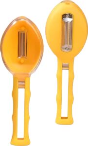 Meyve & Sebze Soyucu – Paslanmaz Çelik, Atık Hazneli, Ergonomik ve Dayanıklı Saklama Kutulu Mutfak Soyacağı