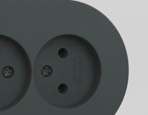 Antrasit Ikili Sıva Üstü Topraklı Priz - Modern ve Dayanıklı Elektrik Çözümü