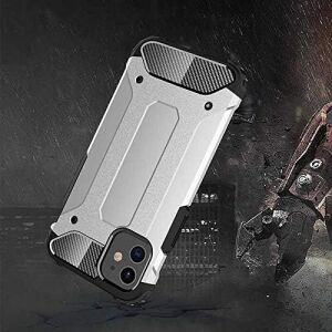 Apple iPhone 12 Mini ile Uyumlu Kılıf Çift Katman Koruyucu Crash Military Tank Kılıf - Gri