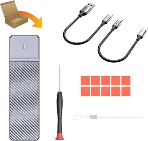 Jeyı Thunderate M.2 (Pcıe) Nvme ve M.2(Ngff) Sata SSD To USB 3.2 Gen2 Çevirici Dönüştürücü Adaptör Harici Taşınabilir SSD Muhafaza Kutusu