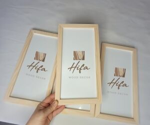 Ahşap Resim Çercevesi, Masif Çerçeve,doğal Ahsap Rengi ile Fotograf, Resim Kolajları, Duvar Galerisi Dekoru Cercevesi (20X25)