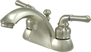 Brass KB2628 Napoli 4 Inç Centerset Lavabo Bataryası, Fırçalanmış Nikel