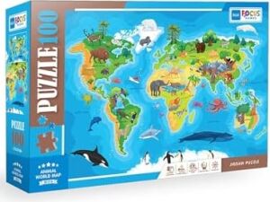 100 Parça - Anımal World Map (Hayvan Dünya Haritası)