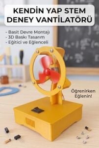 Kendin Yap Stem Deney Vantilatörü - Basit Elektrik Devresi Eğitim Seti (Dayanıklı Plastik Gövde)