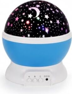 Yıldız Projeksiyon Lambası, Dönen Gece Lambası, Renkli LED Işıklı Galaksi Projektörü, Çocuk Odası ve Bebek Odası Için Dekoratif Masa Lambası, USB ve Pil ile Çalışan Gece Işığı