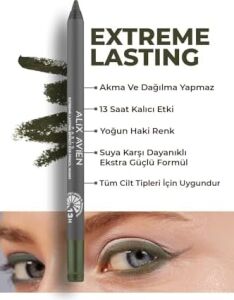 Uzun Süre Kalıcı Suya Dayanıklı Akma, Dağılma Yapmayan Yeşil Göz Kalemi - Extreme Khaki