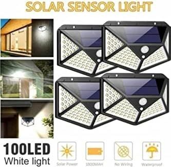 Güneş Enerjili Lamba LED Sokak Dış Ortam Solar Bahçe Aydınlatması Su Geçirmez Sensörlü (100 Led)