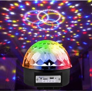 Bluetooth Özellikli Gri Küre Disko Topu Müzik Çalar ve Sese Duyarlı Renkli Lazer Işık