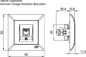1 Adet Günsan Visage Beyaz Telefon Prizi (Cat3) Çerçevesiz