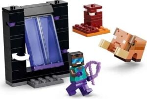Nether ve End Geçidi Yolculuğu 21584-7 Yaş ve Üzeri Çocuklar Için Havalı Kahraman Minifigürü ve Enderman Figürleri Içeren Yaratıcı Oyuncak Yapım Seti, Hediye Fikri (192 Parça)