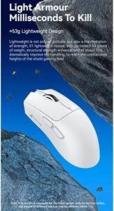 Attack Shark X1 Kablosuz Gaming Mouse – Dokunmatik Rgb Şarj Standlı, 53G Süper Hafif Fare, Pixart PAW3395PRO Sensör, 40000 Dpı, Bt/2.4g/kablolu Üçlü Mod, Windows/xbox/ps/mac Uyumlu – Beyaz