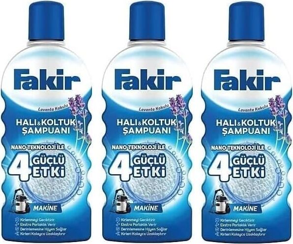 Fakir Halı Şampuanı Lavanta (Makineler Için) 1000 ml x 3 Adet