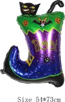 Halloween Çizmeli Kara Kedi Folyo Balon