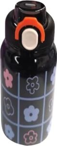 Çelik Içli Termos 550ML Siyah Çiçekli