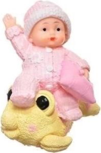 Decotown Hediyelik Sevimli Pembe Bebek Biblo Polyester Süs Eşyası