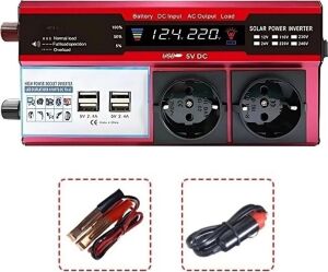 12V 2000W Modifiye Sinüs Inverter Araç ve Güneş Enerjisi Uyumlu, Çift Usb, Çift Priz ve Çakmaklık Eco Lounge