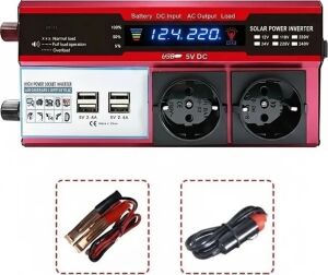 12V 2000W Modifiye Sinüs Inverter Araç ve Güneş Enerjisi Uyumlu, Çift Usb, Çift Priz ve Çakmaklık Eco Lounge