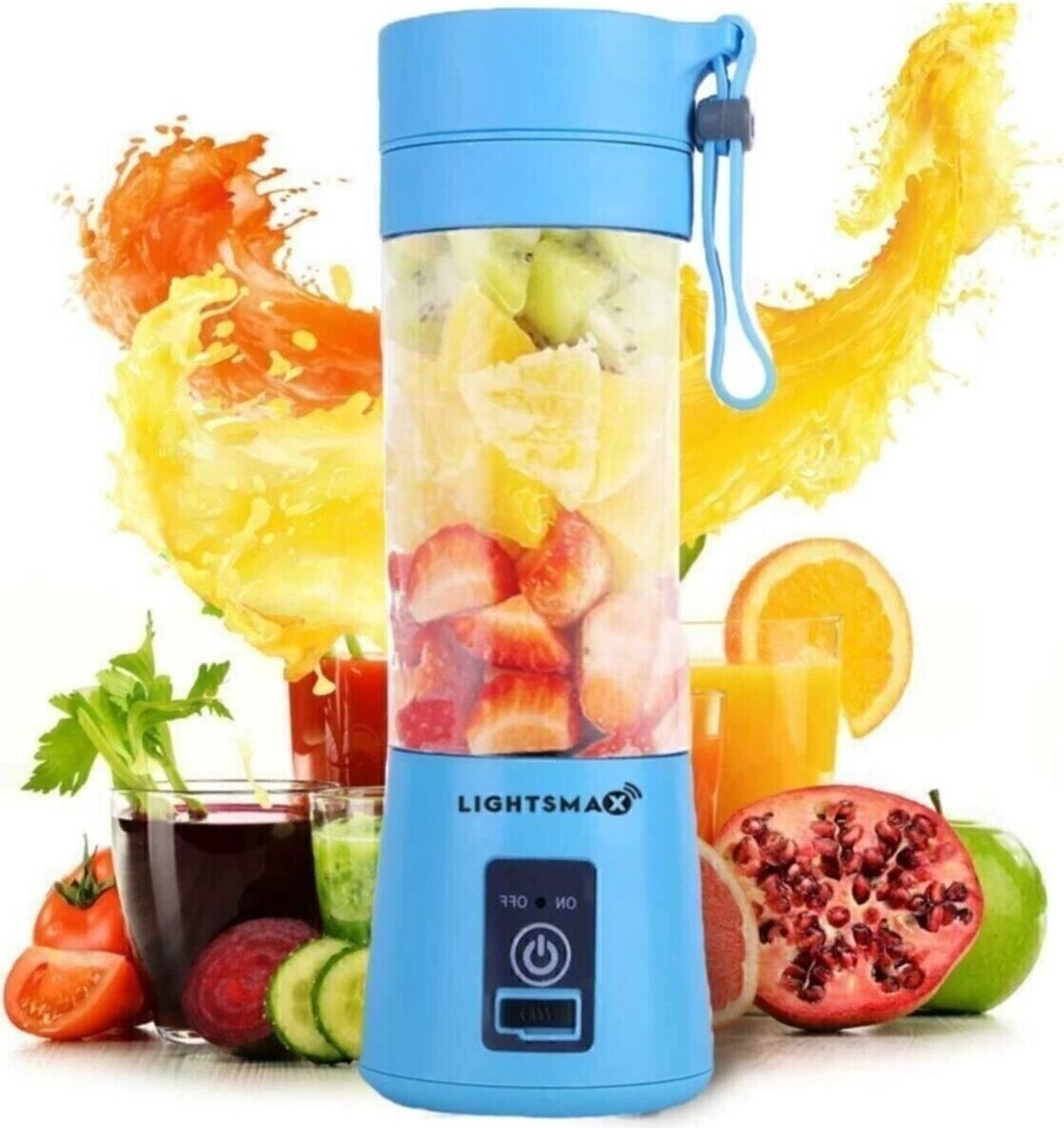 Portatif TAŞINABILIR380 ml USB Şarjlı Mavi El Blender