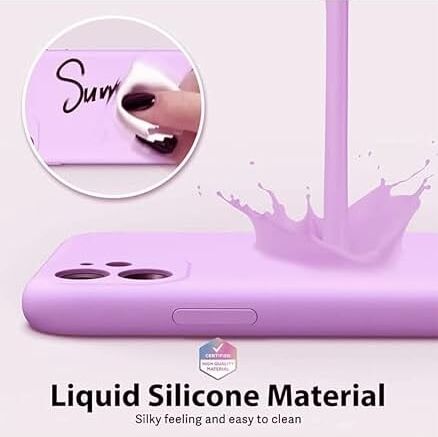 Apple iPhone 11 Kılıf 6.1 ile Uyumlu,  Ince Sıvı Silikon 3 Katmanlı Tam Kaplamalı Yumuşak Jel Kauçuk Kılıf Kapak 6.1 Inç, Soft Lila