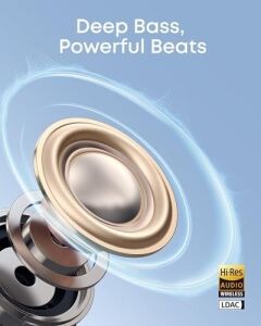 Soundcore C50I Bluetooth Kulaklık, Açık Kulak Teknolojisi, Güçlü Bas Için 12 mm Sürücüler, Yapay Zeka ile Net Aramalar, Gerçek Zamanlı Çeviri, Yüksek Çözünürlük, IP55 Su Geçirmez, Siyah - D1101