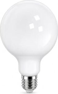 G125 Büyük Boy LED Ampul 12W (104W Eşdeğer) E27 Duy Dimmer Uyumlu 1600 Lümen 2700K Sarı Işık Dekoratif Soft Globe Ampul 178X125 mm