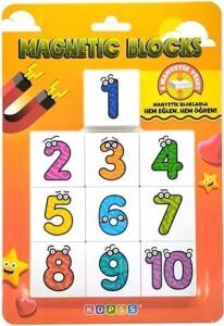 Manyetik Sayı Blokları - Number Blocks - Eğitici Oyuncak Mıknatıslı Blok Sayılar - Çift Taraflı