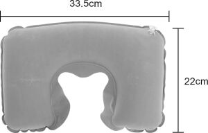Şişme Seyahat Boyun Yastığı – Ergonomik Travel Neck Pillow, Katlanabilir, Taşınabilir, Uçak, Otobüs, Tren Yolculukları Için Rahat Uyku Yastığı Gri