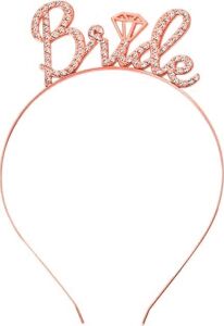 Rose Gold Renkli Taşlı “bride” Gelin Tacı