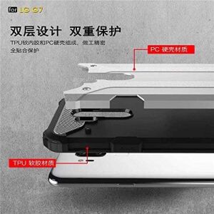 Lg G7 ile Uyumlu Çift Katman Koruyucu Crash Military Tank Kılıf - Gri