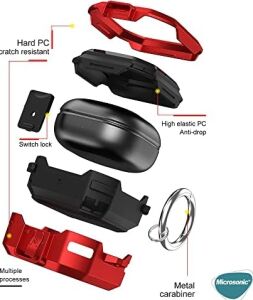 Galaxy Buds Fe Için Kılıf Darbeye Dayanıklı Sert Koruyucu + Askılık Siyah [galaxy Buds Fe ile Uyumlu Kılıf - Siyah]