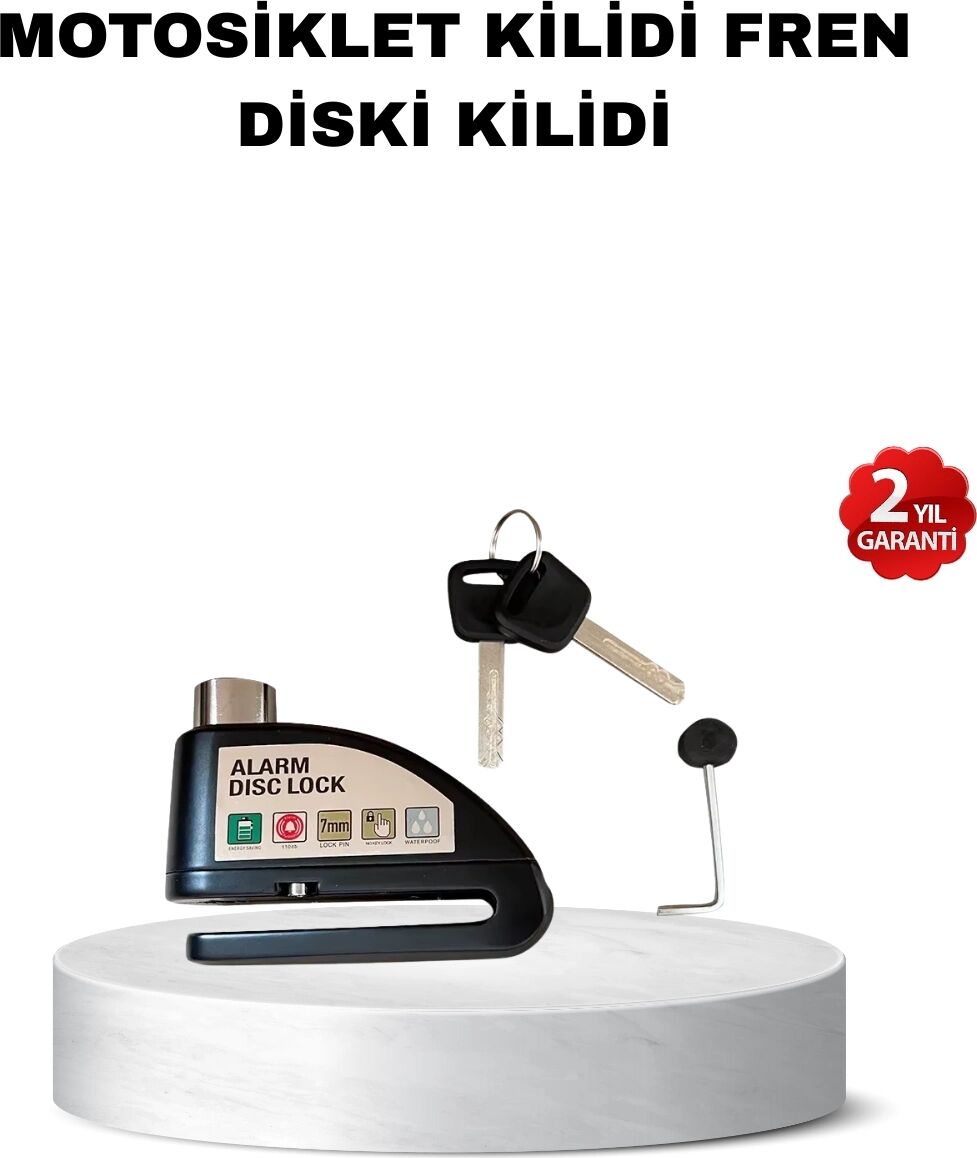 110 Db Alarmlı Disk Fren Kilidi Su Geçirmez Çelik Gövde Motosiklet Güvenlik