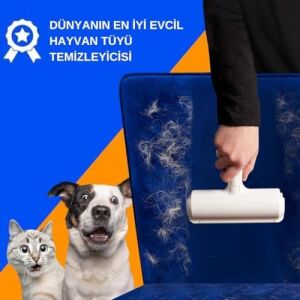 Micron Hazneli Kedi Köpek Tüy Temizleyici Kıl Toz Toplayıcı Kazak Halı Tiftik Temizleyici Gırgır 2 Yönlü Oda Kokusu Hediyeli