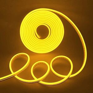 Ema Dükkan 12 Volt Neon LED Işık | Neon Şerit LED Esnek Silikonlu Aydınlatma LED Hortum (5 Metre, Amber)