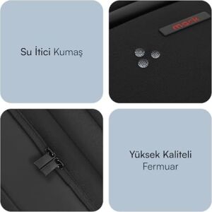 Mack Business x MCC-805 15.6 Inç Laptop Sırt Çantası, Mackbook Sırt Çantası, USB Şarj Portlu Bilgisayar ve Notebook Çantası, Kadın Erkek Bilgisayar Iş Çantası, Üniversite Okul Çantası, Siyah