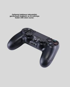 Ps4 Uyumlu Kablosuz Oyun Kolu Ergonomik Çift Titreşimli