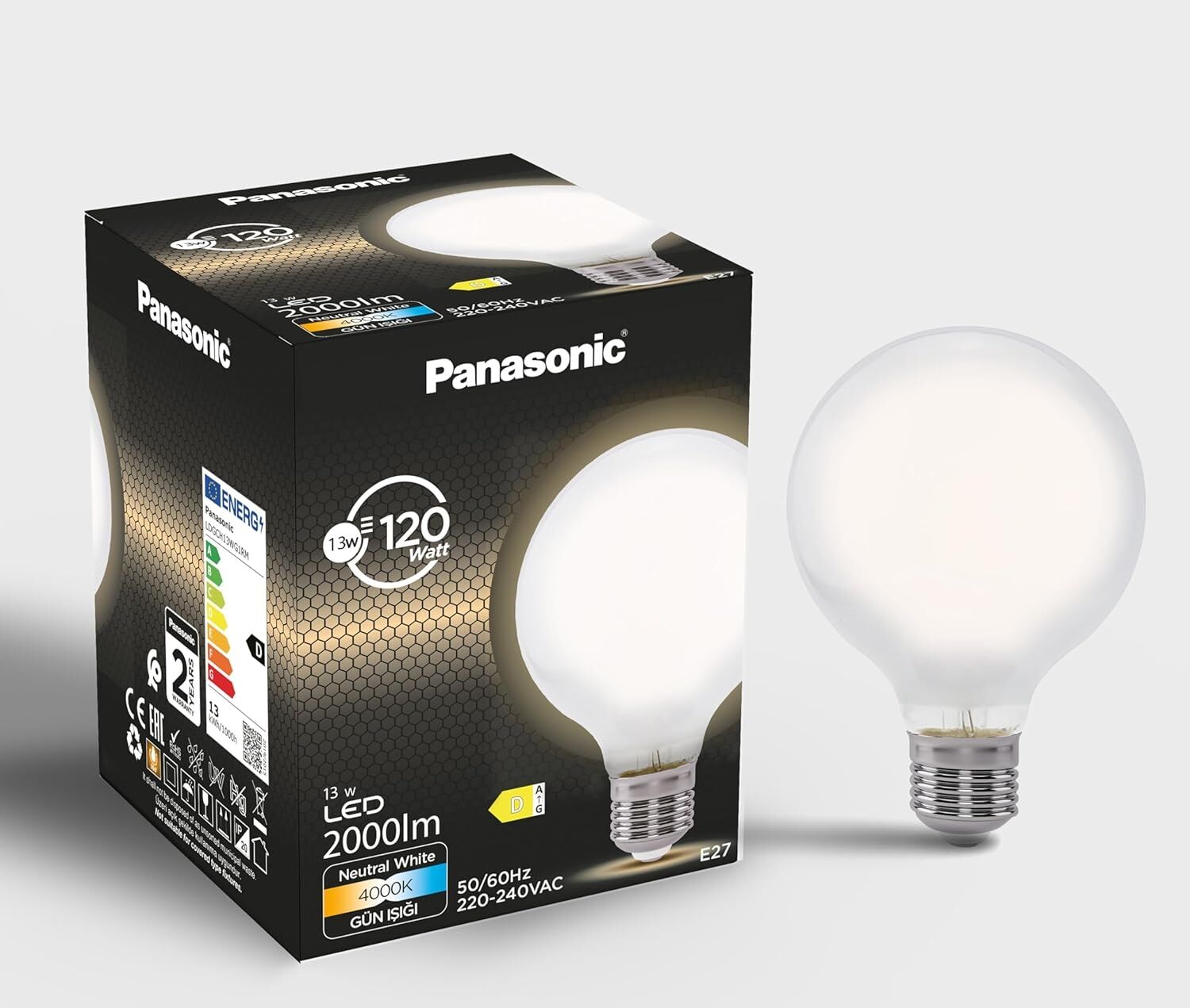 Filament Ampul E27 13W 2000LM 4000K Milky