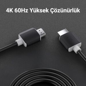 4K 60Hz 18GBPS Hdr Arc Hdcp Destekli HDMI 2.0 Kablo 3 Metre