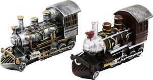 Nostaljik Lokomotiv Tren Tasarımlı Biblo Kumbara - Vintage Görünümlü - Dekoratif