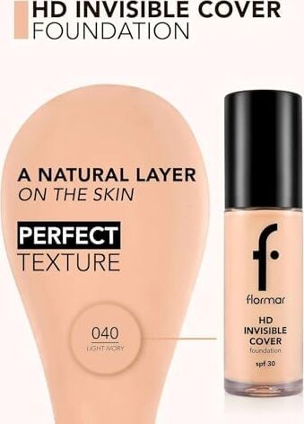 Invisible Cover Hd Hafif Yapılı Yarı Parlak Bitişli SPF30 Fondöten