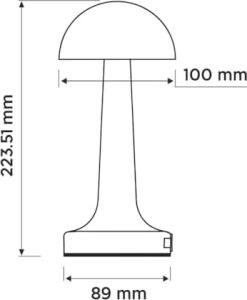 Siyah Dokunmatik Şarjlı Masa Lambası – 3 Renk Modu (6400K-3200K-1600K), 2W Led, 30-50 Lümen, 1200MAH Batarya, USB 5V Dc
